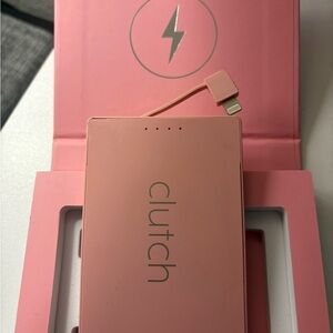 Clutch Pink Portable Charger - for IPhone 14 and older phone.